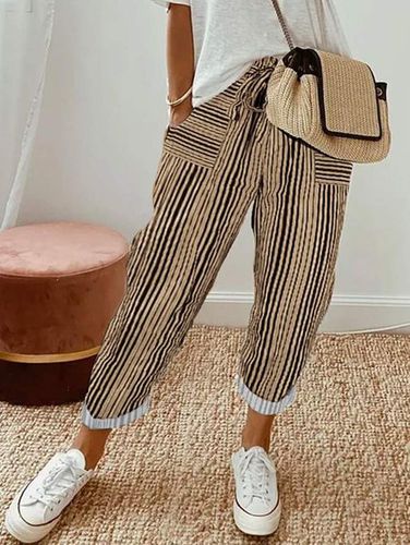 Abstract Stripes Loose Casual Pants - Just Fashion Now - Modalova