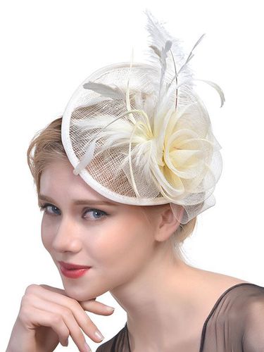 Flower Imitation Feather Mesh Party Hat Hair Clips - Just Fashion Now UK - Modalova