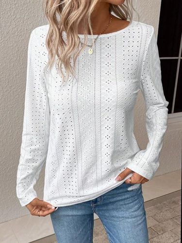 Plain Loose Casual Long Sleeve Shirt - Just Fashion Now - Modalova