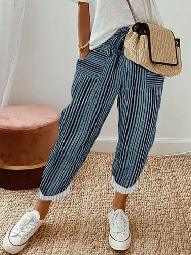 Abstract Stripes Loose Casual Pants - Modetalente - Modalova