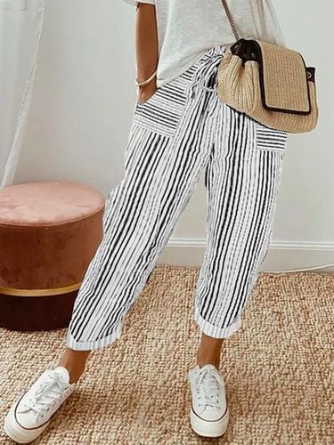 Abstract Stripes Loose Casual Pants - Modetalente - Modalova