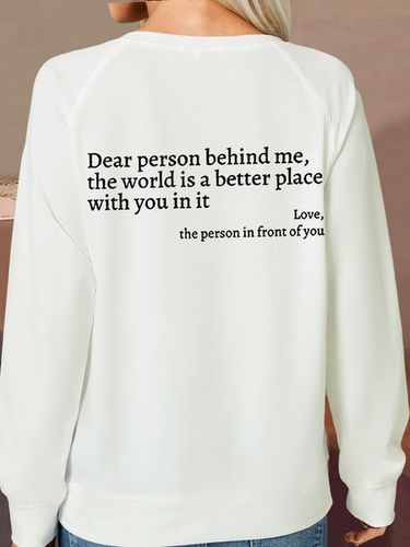 Women's Dear Person Behind Me You Are Enough Love Awareness Peace Casual Crew Neck Sweatshirt - Modetalente - Modalova