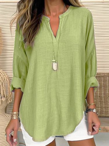 V Neck Casual Loose Shirt - Modetalente - Modalova