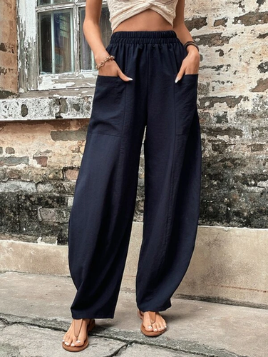 Plain Casual Casual Pants - Just Fashion Now - Modalova