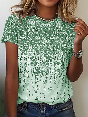 Ethnic Loose Casual Jersey T-Shirt - Modetalente - Modalova