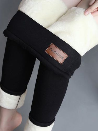 Plain Knitted Casual Fleece Legging - Just Fashion Now - Modalova
