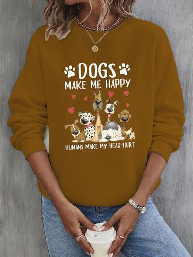 Animal Crew Neck Casual Sweatshirt - Just Fashion Now - Modalova