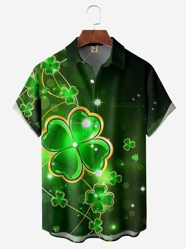 St. Patrick's Day Chest Pocket Short Sleeve Casual Shirt - Modetalente - Modalova