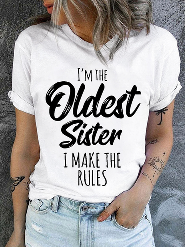 Womens Funny Sister Gift Old Sister Casual Cotton T-Shirt - Modetalente - Modalova