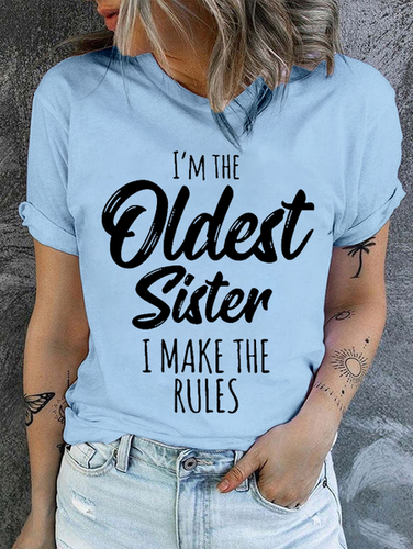 Womens Funny Sister Gift Old Sister Casual Cotton T-Shirt - Modetalente - Modalova