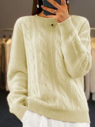 Loose Casual Crew Neck Sweater - Just Fashion Now - Modalova