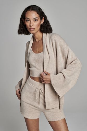 Open cashmere cardigan with wide sleeves and pockets - REPEAT cashmere - Modalova