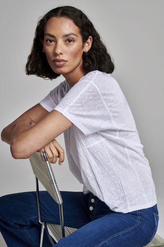 Linen T-shirt with side panel details - REPEAT cashmere - Modalova