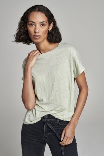 Linen T-shirt with side panel details - REPEAT cashmere - Modalova