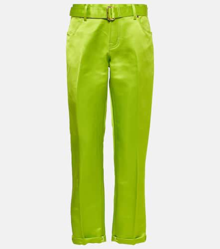 Tom Ford Cuffed silk straight pants - Tom Ford - Modalova