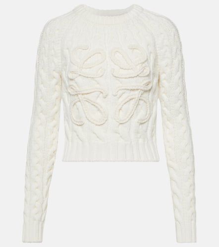 Anagram cable-knit wool-blend sweater - Loewe - Modalova