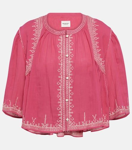 Top raccourci Perkins brodé en coton - Marant Etoile - Modalova