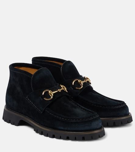 Ankle Boots Horsebit aus Veloursleder - Gucci - Modalova