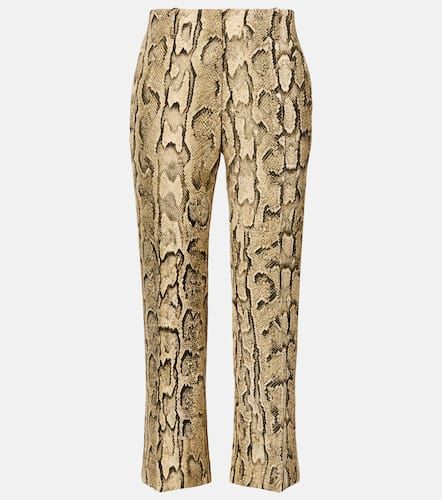 Snake-print mid-rise flared jacquard pants - Dries Van Noten - Modalova