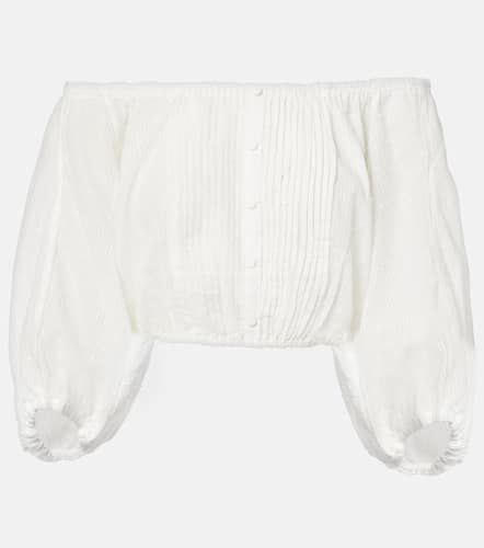 Bova off-shoulder cotton crop top - Poupette St Barth - Modalova