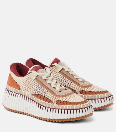 Chloé Nama leather-trimmed sneakers - Chloe - Modalova