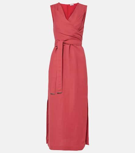 Gathered midi dress - Brunello Cucinelli - Modalova