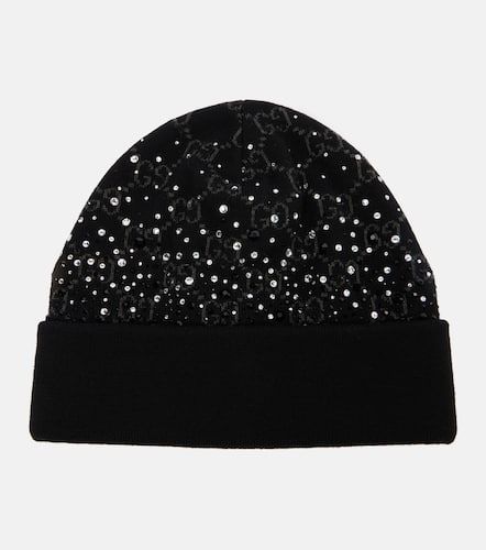 Berretto in lana GG con cristalli - Gucci - Modalova