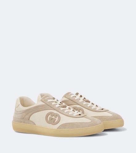 Interlocking G suede-trimmed sneakers - Gucci - Modalova