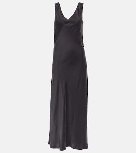 Bordeaux silk satin slip dress - Asceno - Modalova