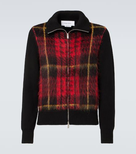 Chaqueta bomber de mohair y mezcla de seda con tartán - Alexander McQueen - Modalova