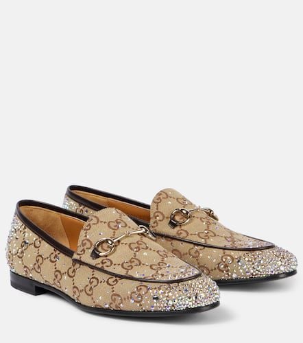 Loafers Jordaan GG aus Canvas mit Kristallen - Gucci - Modalova