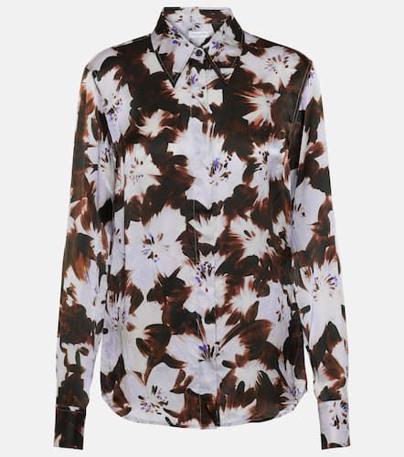 Chowy floral silk satin shirt - Dries Van Noten - Modalova