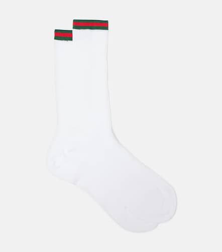 Web ribbed-knit cotton-blend socks - Gucci - Modalova