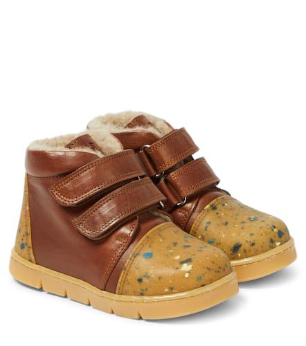 Shearling-lined leather sneakers - Petit Nord - Modalova