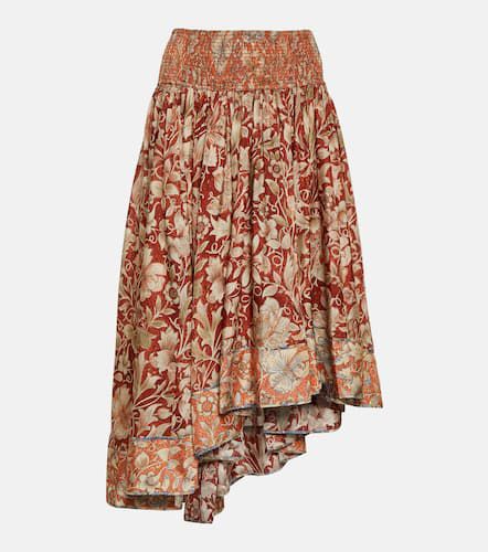 Chintz floral asymmetric silk midi skirt - Zimmermann - Modalova