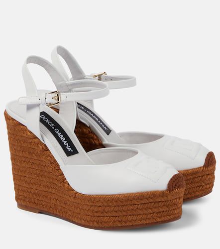 Espadrille-Wedges aus Leder - Dolce&Gabbana - Modalova