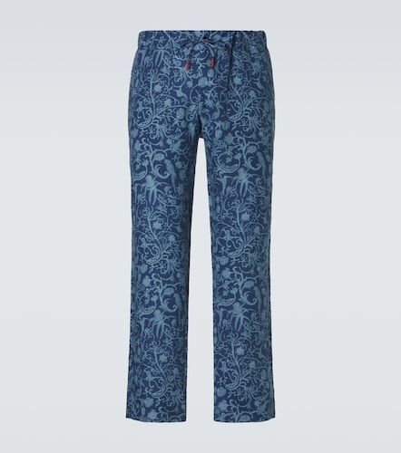 Kiton Printed linen straight pants - Kiton - Modalova