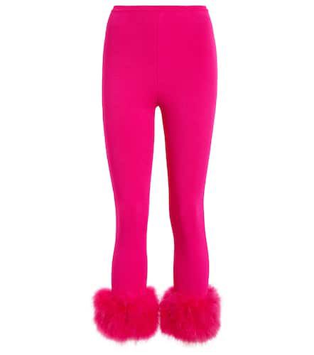 High-rise faux fur-trimmed leggings - Magda Butrym - Modalova