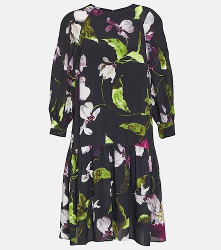 Vestido corto floral de crepé - Erdem - Modalova