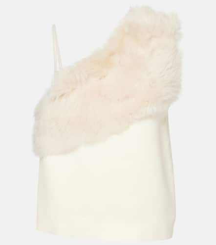 One-shoulder shearling-trimmed top - Toteme - Modalova