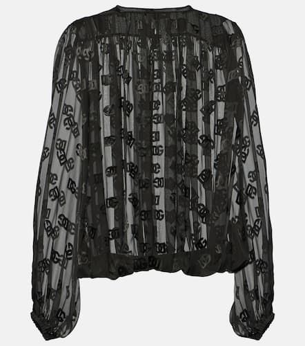 DG devorÃ© satin blouse - Dolce&Gabbana - Modalova