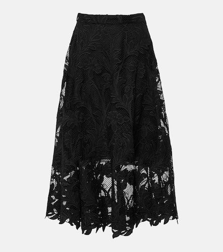 Floral guipure lace midi skirt - Oscar de la Renta - Modalova