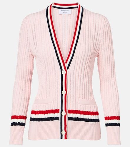 Cable-knit cotton cardigan - Thom Browne - Modalova