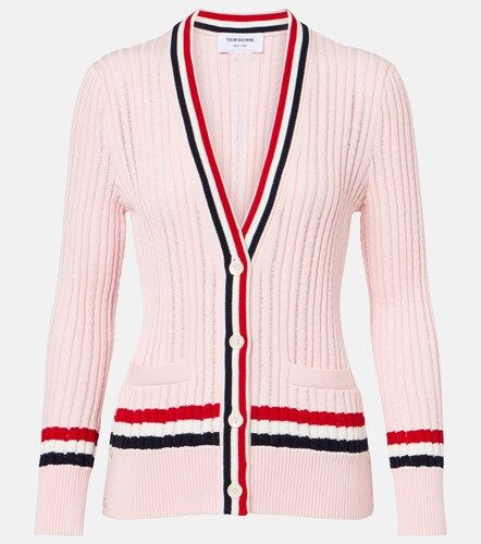 Cable-knit cotton cardigan - Thom Browne - Modalova