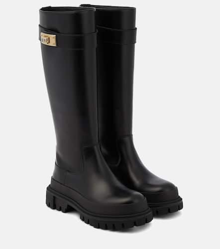 Leather knee-high boots - Dolce&Gabbana - Modalova