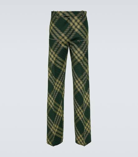 Pantalones rectos de sarga de lana - Burberry - Modalova