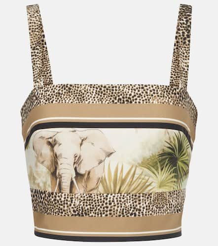 Crop top de algodón estampado - Elie Saab - Modalova