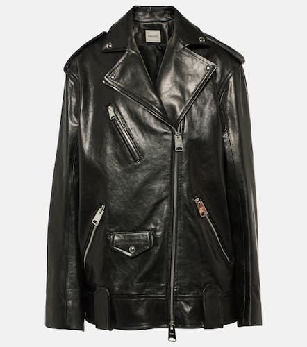 Giacca biker oversize Hanson in pelle - Khaite - Modalova