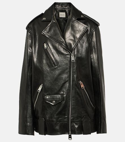 Hanson oversized leather biker jacket - Khaite - Modalova