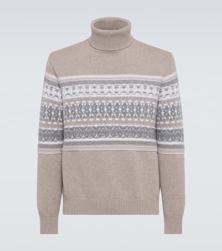 Intarsia cashmere turtleneck sweater - Zegna - Modalova